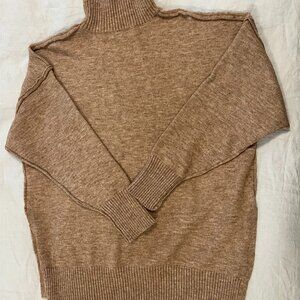 Ribbed Turtleneck Sweater – Commense | Warm Camel Brown